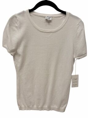CIELO Lightweight Sweater Short Sleeve PTP 15” White Size Small